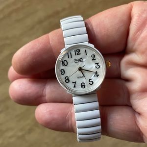 COPY - Ladies white stretch band watch for small wrists and easy to read number…